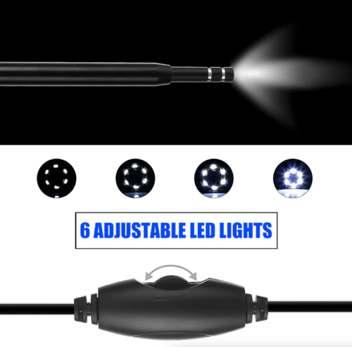 HD LED Ear Endoscope Otoscope Camera Wax Pick Cleaning Tool Cleaner