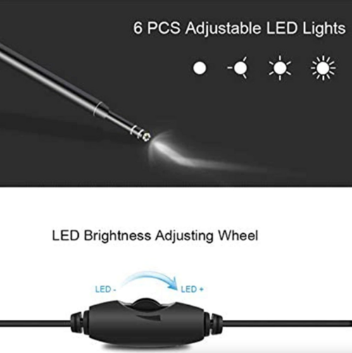 HD LED Ear Endoscope Otoscope Camera Wax Pick Cleaning Tool Cleaner