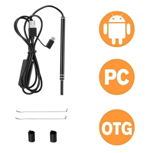 HD LED Ear Endoscope Otoscope Camera Wax Pick Cleaning Tool Cleaner