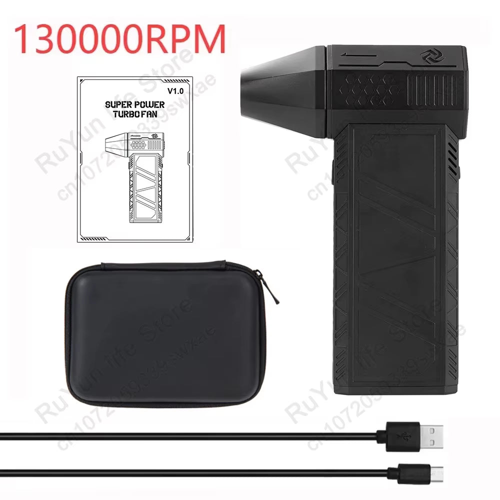 Mini Turbo Jet Fan Electric Air Duster with 1&3 Gear Adjustable Speed 130000RPM 52M/S Car Computer Cleaning Blower Tool Kit