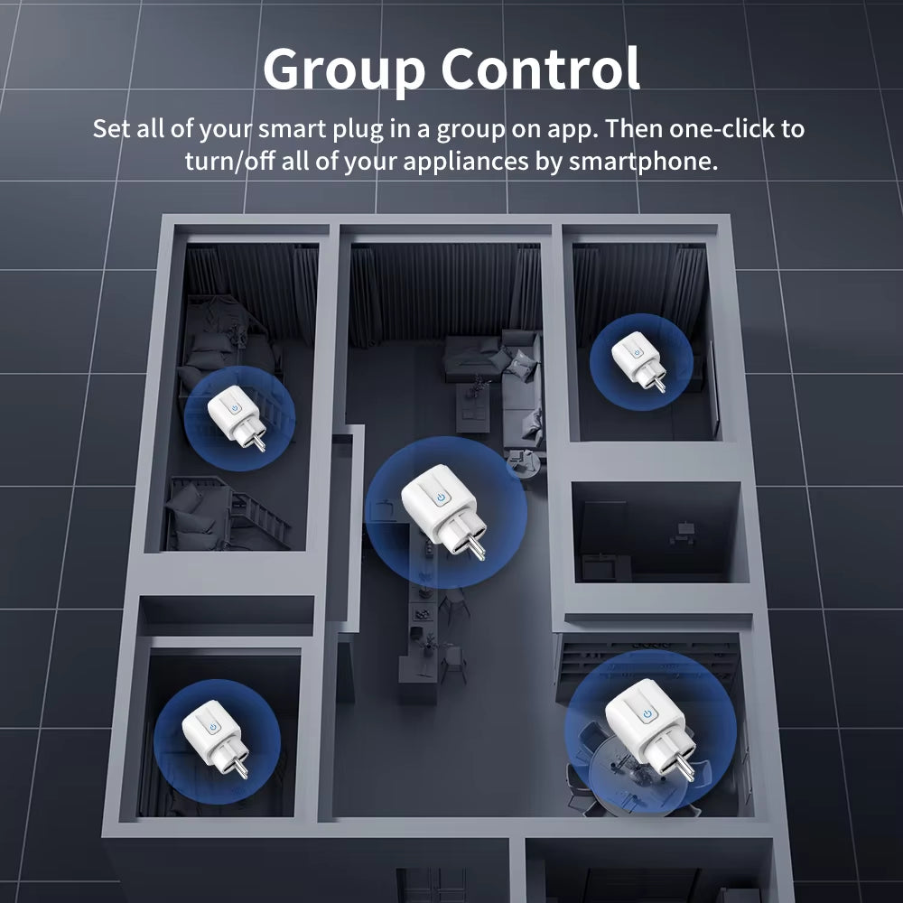 TUYA Smart Plug Wifi or Zigbee3.0 Socket EU 16A/20A Power Monitor Timing Function Voice Control Work with Alexa Google Home